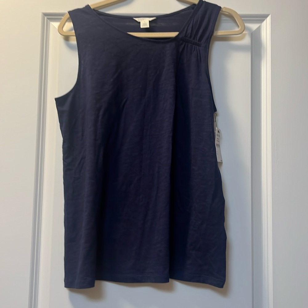 Caslon flowy asymmetric neck knit tank